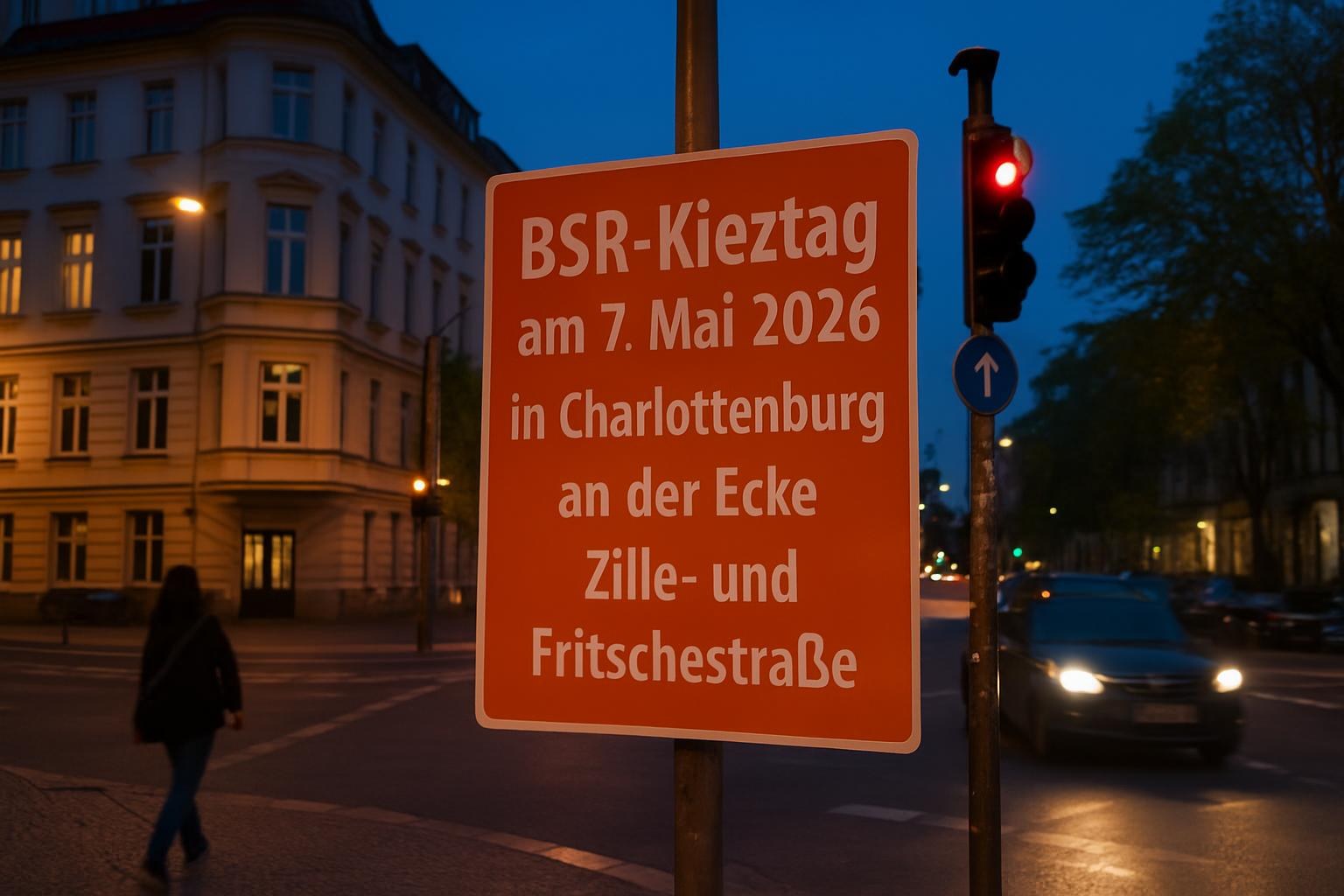 BSR-Kieztag am 7. Mai 2026 in Charlottenburg an der Ecke Zille- und Fritschestraße - Charlottenburg-Wilmersdorf