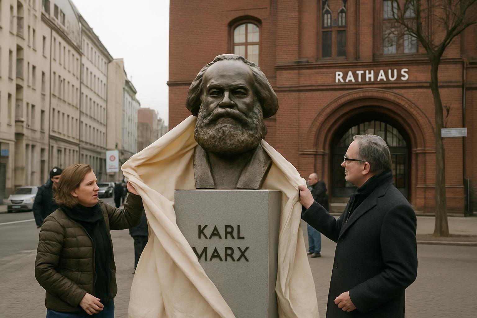 Enthüllung der Karl-Marx-Büste - Spandau