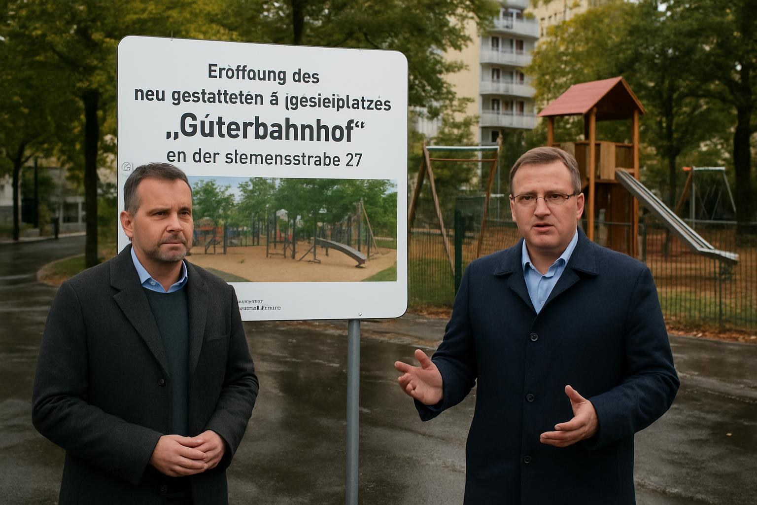 Eröffnung des neu gestalteten Spielplatzes „Güterbahnhof“ an der Siemensstraße 27 - Mitte