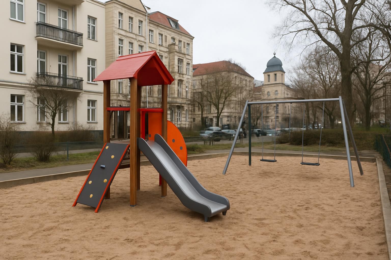 Spielplatz in der Metzer Straße in Prenzlauer Berg wurde erneuert - Pankow