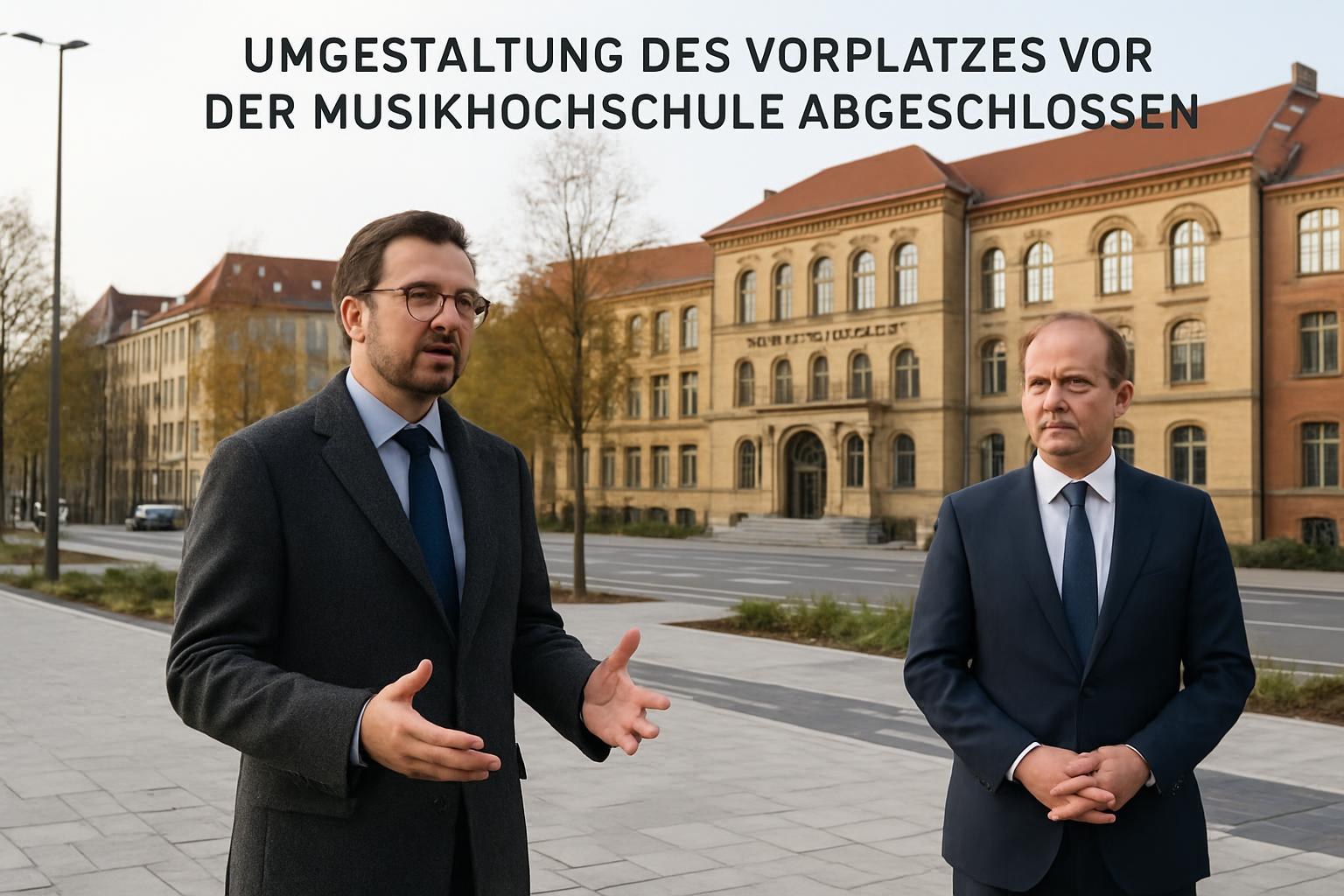Umgestaltung des Vorplatzes vor der Musikhochschule abgeschlossen - Mitte